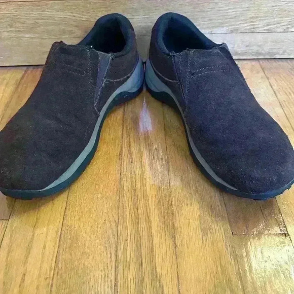 Merrell Men’s Espresso Brown Suede Leather Shoes Size 8 Slip On Loafers - Picture 5 of 8